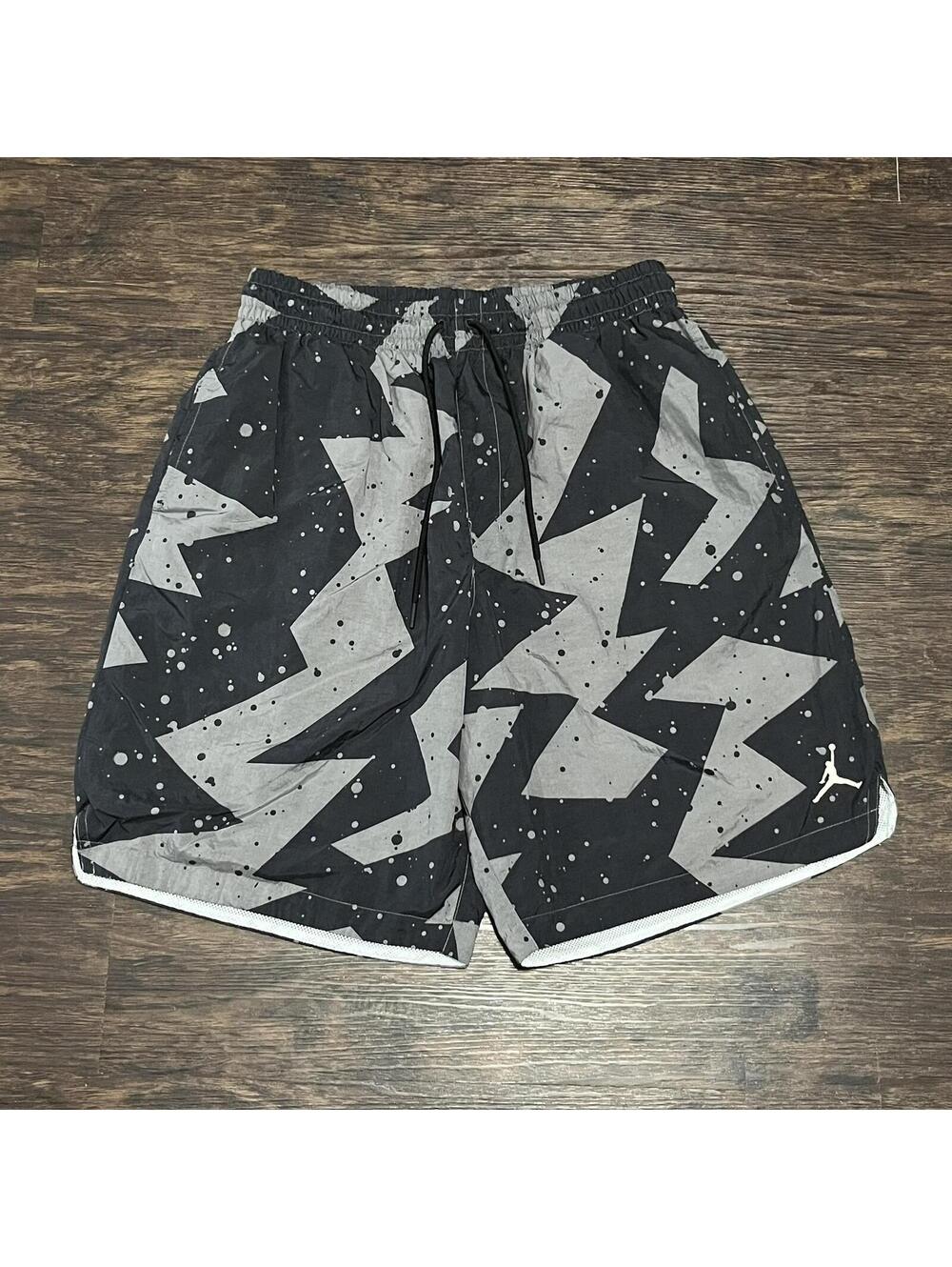 Nike Jordan Jumpman Poolside Printed Shorts Gray Black Size XL